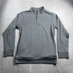 Travis Mathew Pullover Mens Large‎ Gray Newport Quarter Zip Fleece Pockets Logo